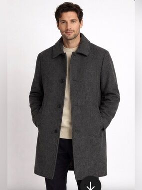 Steven Alan Men’s Tweed Wool Blend Heavy Warm Pea Coat Gray Size Large